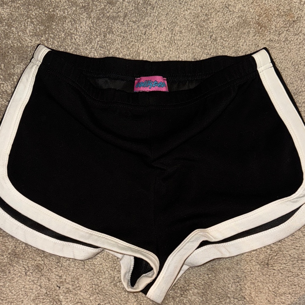 Edikted Black and White Athletic Shorts